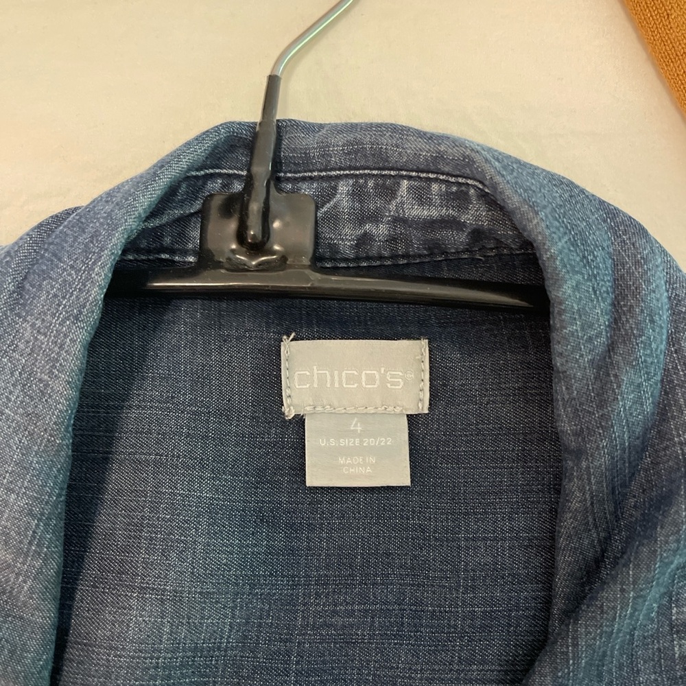 Chico's Indigo Denim Shirt - Picture 3 of 5